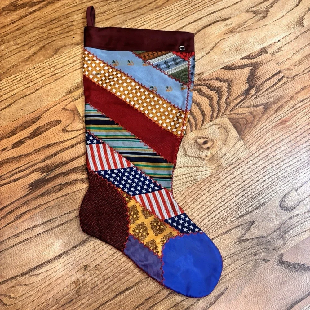 Vintage Crazy Quilt Christmas Stocking 18